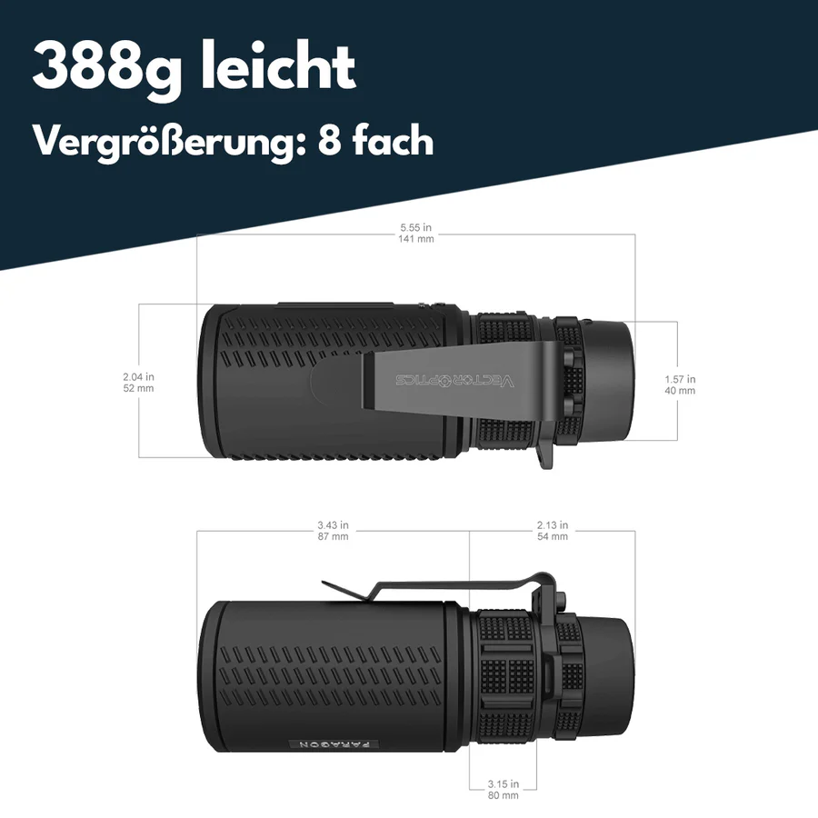 VectorOpticsVector Optics SCMO - 01 Paragon 8x42 Monocular - Black Raptor