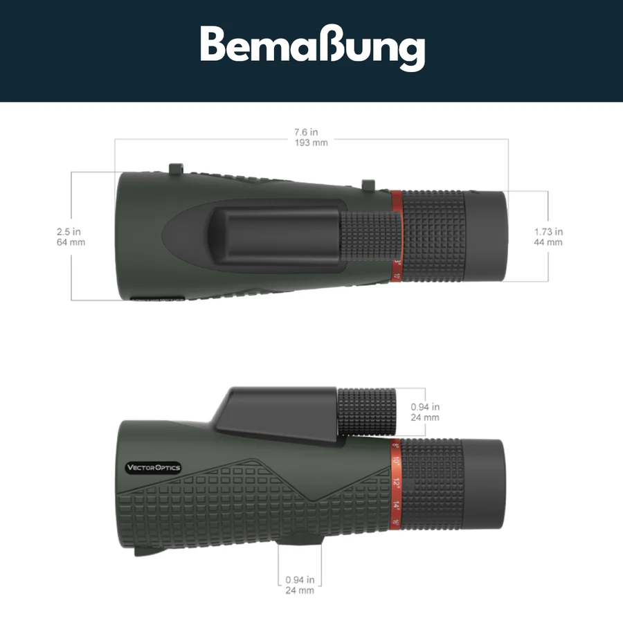 VectorOpticsVector Optics SCMO - 04 Forester 8 - 16x56 ED Monocular - Black Raptor