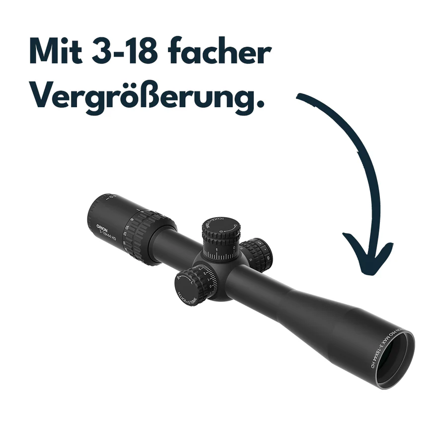 VectorOpticsVector Optics SCFF - 49 Orion MAX 3 - 18x44FFP HD - Black Raptor