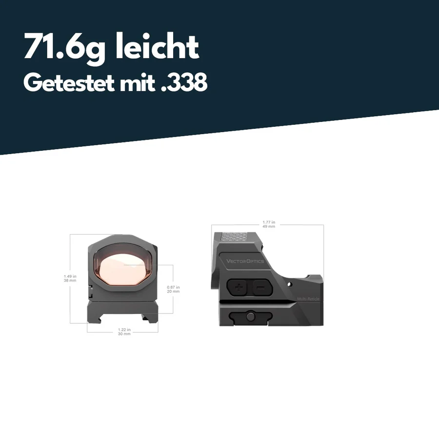 VectorOpticsVector Optics SCRD - SM64 Frenzy - X FLEX 1x19x26 MRS GenII Solar Multi - Reticle - Black Raptor
