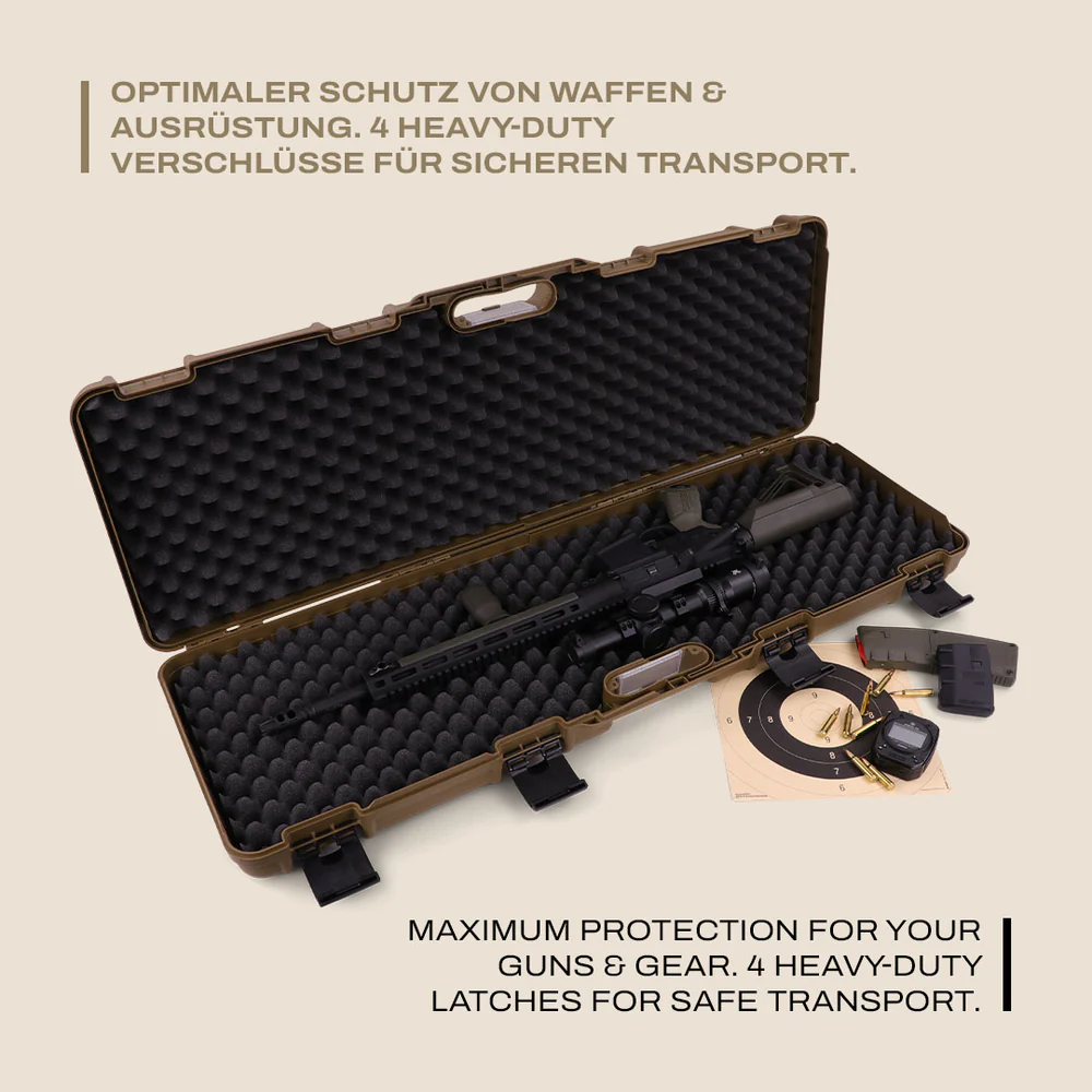 WinterWinter W10 Rifle Case 103 cm – robuster Hartschalenkoffer für Langwaffen - Black Raptor
