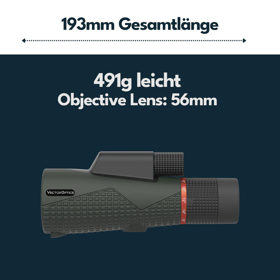 VectorOpticsVector Optics SCMO - 04 Forester 8 - 16x56 ED Monocular - Black Raptor