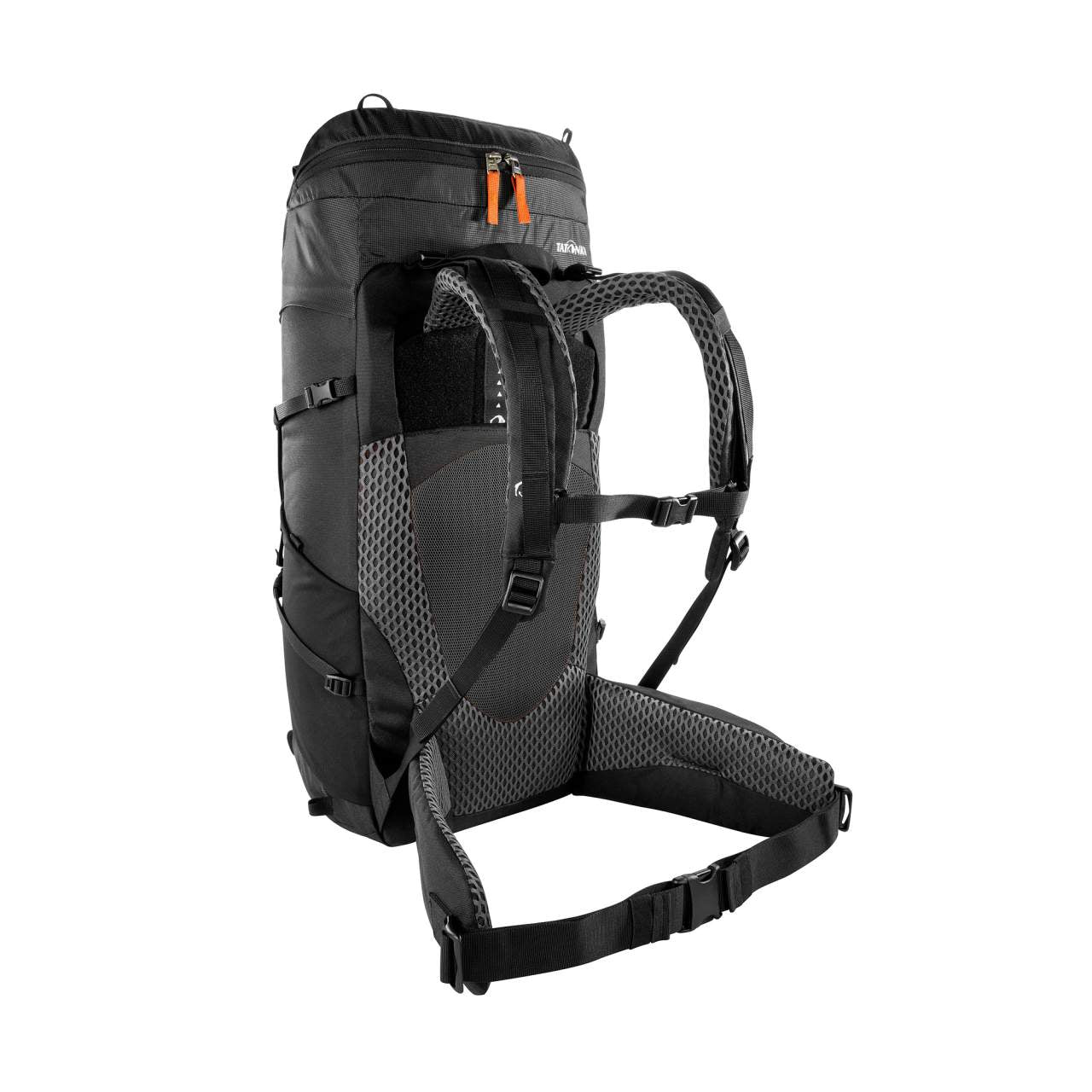 Schwarzer Tatonka Norix 44 Women Trekkingrucksack mit gepolstertem Netzrücken, verstellbaren schwarzen Schultergurten und.