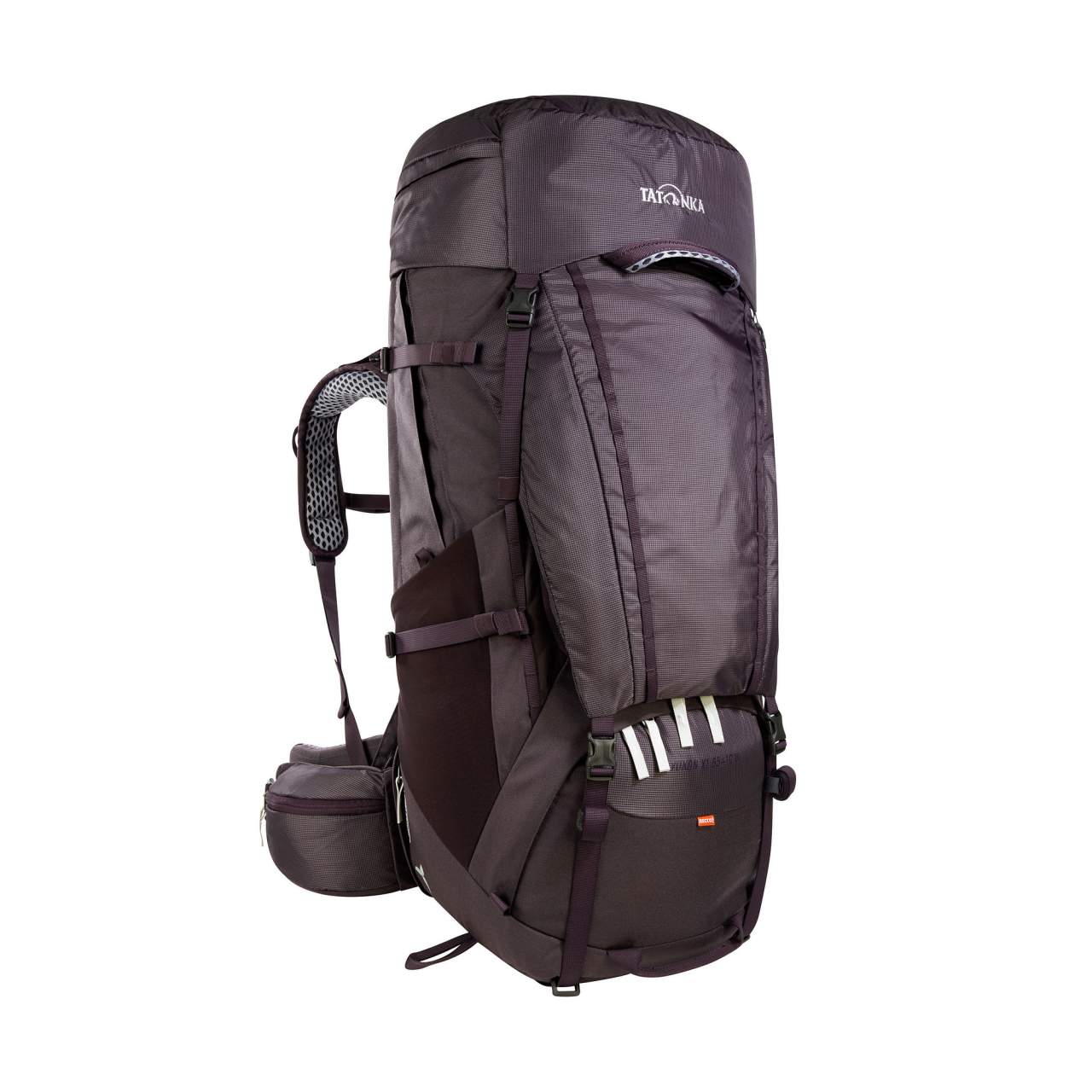 Dunkelgrauer Tatonka Yukon X1 65+10 Trekkingrucksack mit X1-Tragesystem, seitlicher Reißverschluss und Beckengurt mit.