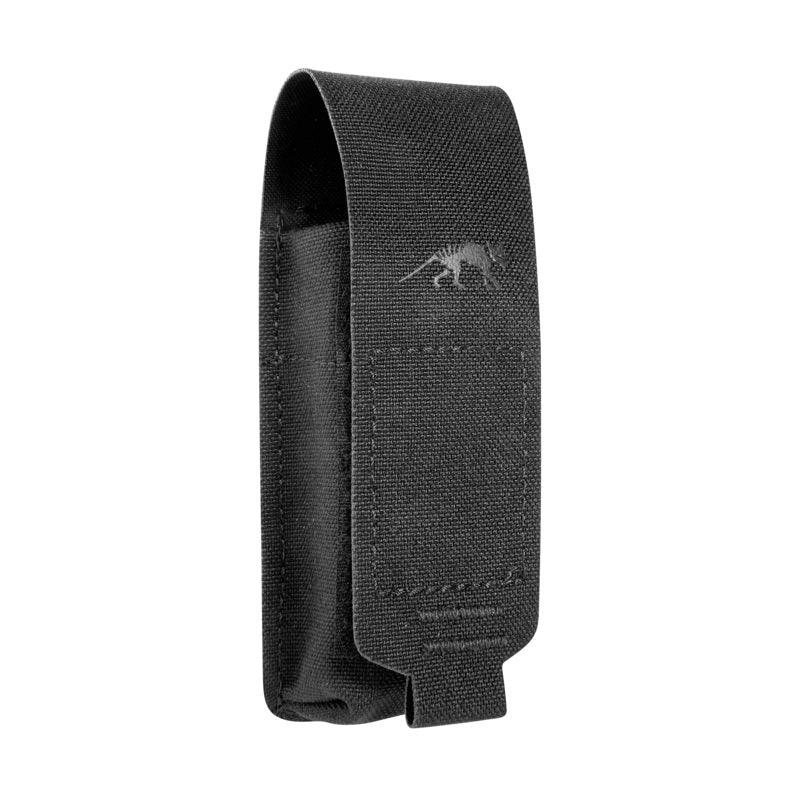 Schwarze Tasmanian Tiger SGL Pistol Mag Pouch MKIII aus robustem Cordura mit Klettverschluss und dezenter Markenprägung,.