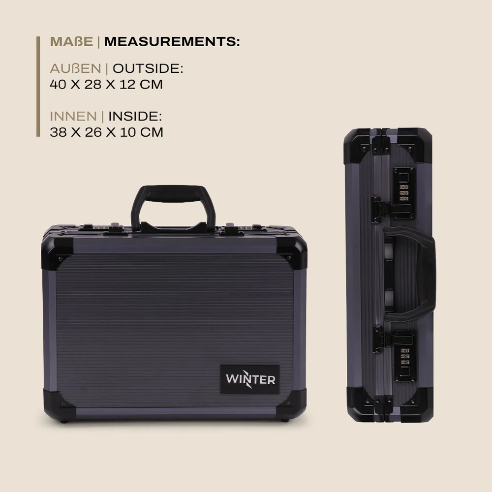 WinterWinter W14 Alu Pistol Case 38 cm – Aluminiumkoffer für Kurzwaffen - Black Raptor