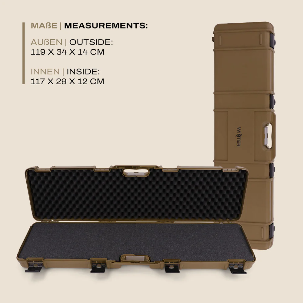 WinterWinter W11 Rifle Case 117 cm – robuster Hartschalenkoffer für Langwaffen - Black Raptor
