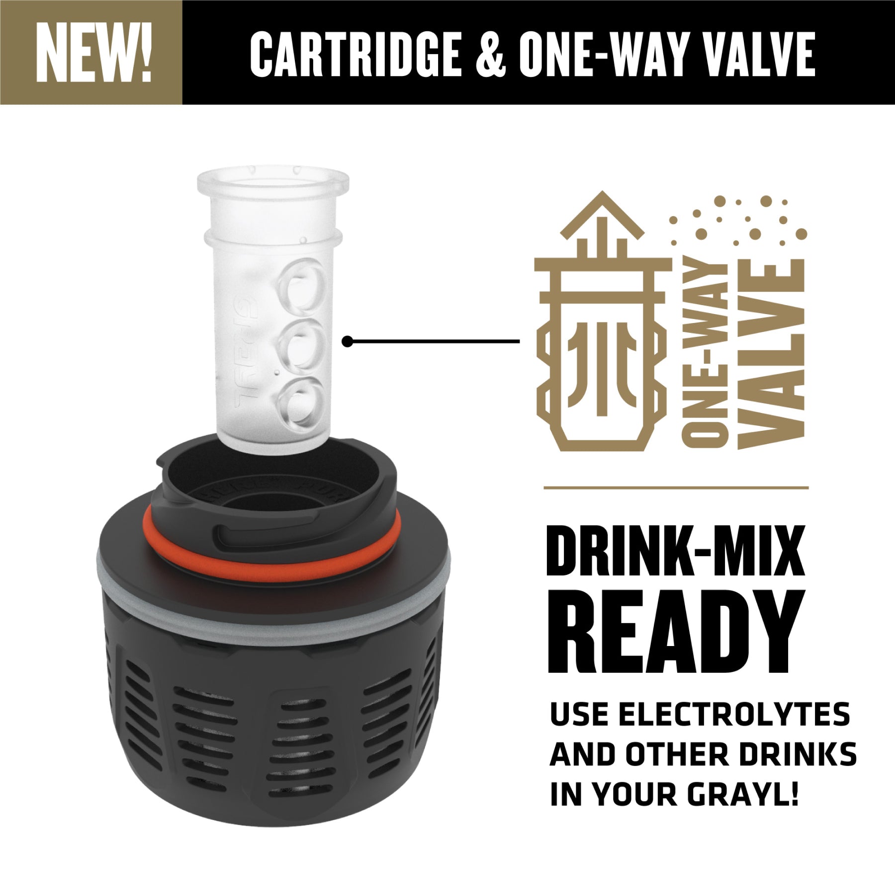 GRAYLGrayl One - Way Drink Mix Valve – Einwegventil für UltraPress Getränkemischungen - Black Raptor