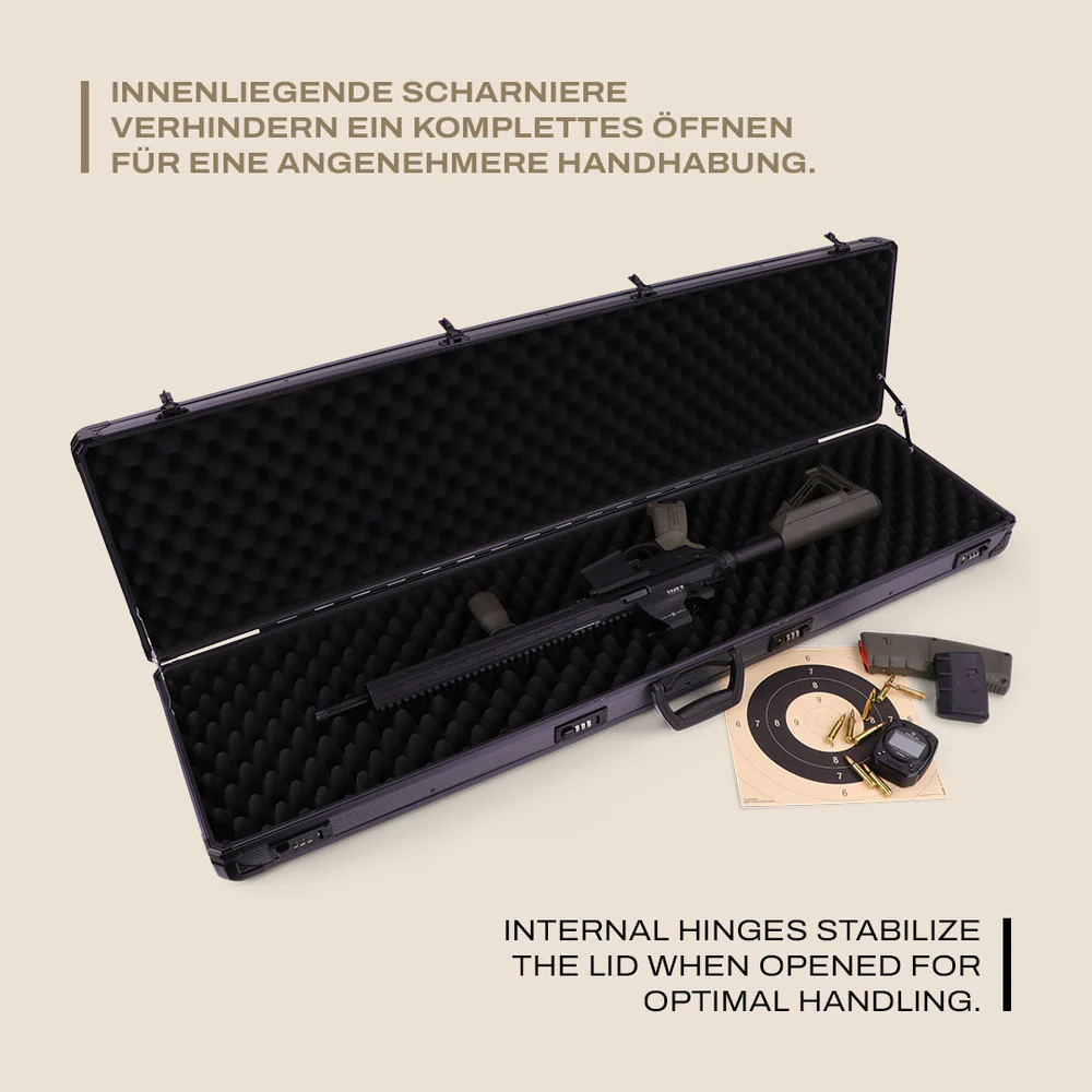 WinterWinter W12 Alu Rifle Case 119 cm – Aluminium - Langwaffenkoffer - Black Raptor