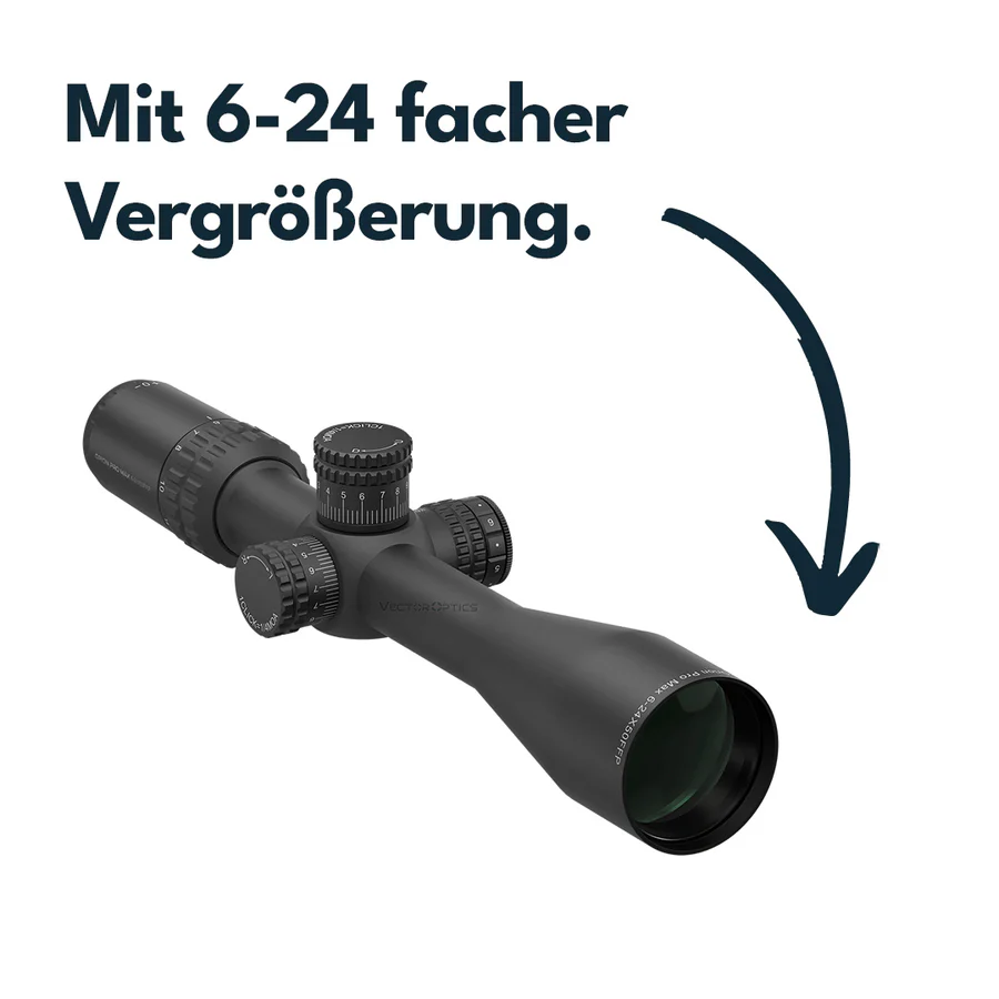 VectorOpticsVector Optics SCFF - 44 Orion Pro Max 6 - 24x50FFP MOA - Black Raptor