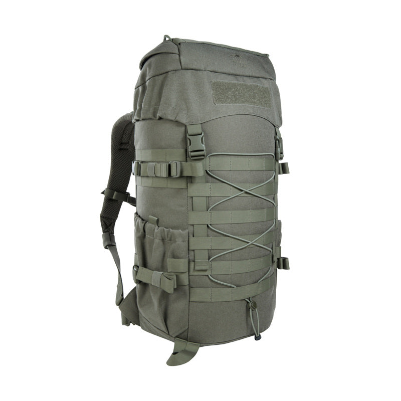 Olivegrüner Tasmanian Tiger Mil OPS Pack 30 IRR Rucksack mit Kompressionsriemen, elastischem Frontnetz und seitlichen.