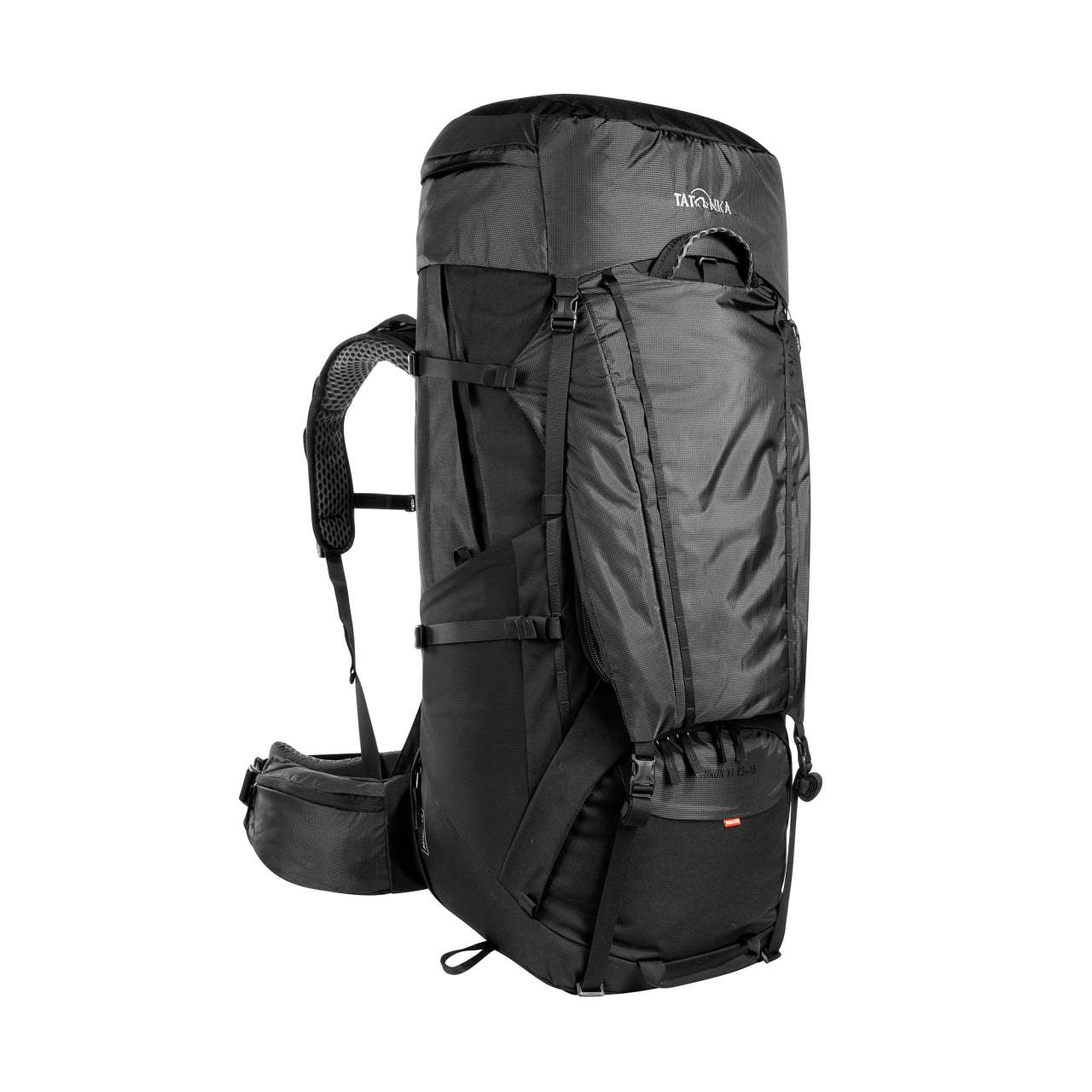 Schwarzer Tatonka Yukon X1 85+10 Trekkingrucksack mit X1-Tragesystem, geräumigem Hauptfach und gepolstertem Hüftgurt,.