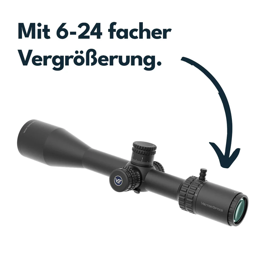 VectorOpticsVector Optics SCFF - 61 Orion Pro Max 6 - 24x50 MIL HD FFP - Black Raptor