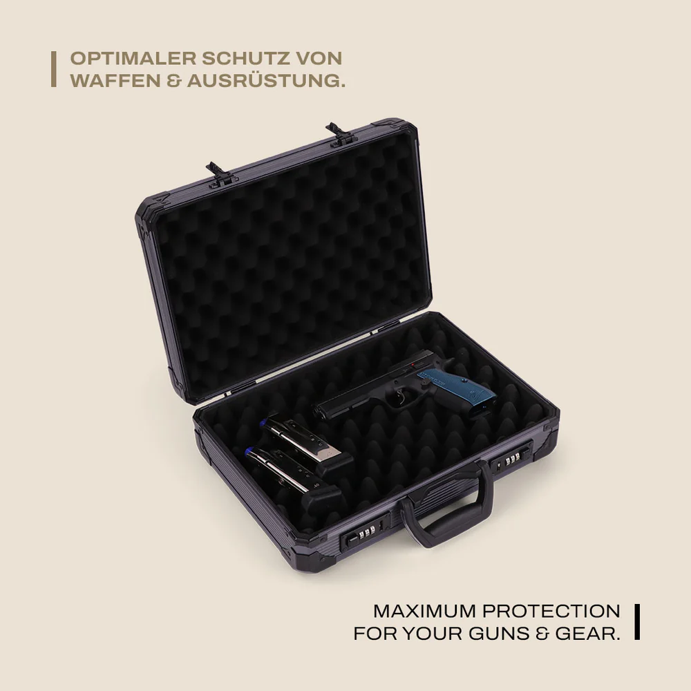 WinterWinter W14 Alu Pistol Case 38 cm – Aluminiumkoffer für Kurzwaffen - Black Raptor