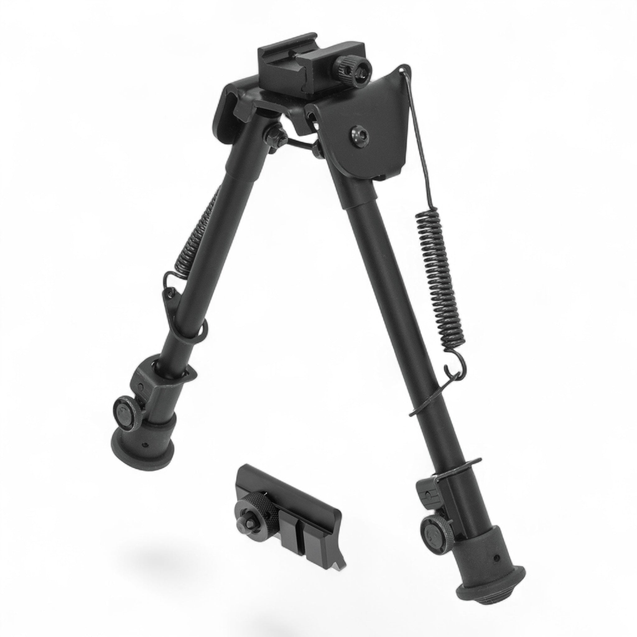 Schwarzes UTG Tactical OP QD Zweibein mit ausziehbaren Beinen 15,2–18,8 cm, Picatinny-Montage, klappbar, mit.
