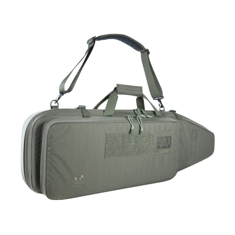 Olivegrüne Tasmanian Tiger DBL Weapon Bag aus robustem Cordura mit verstellbarem Schultergurt und mehreren Reißverschlüssen, .