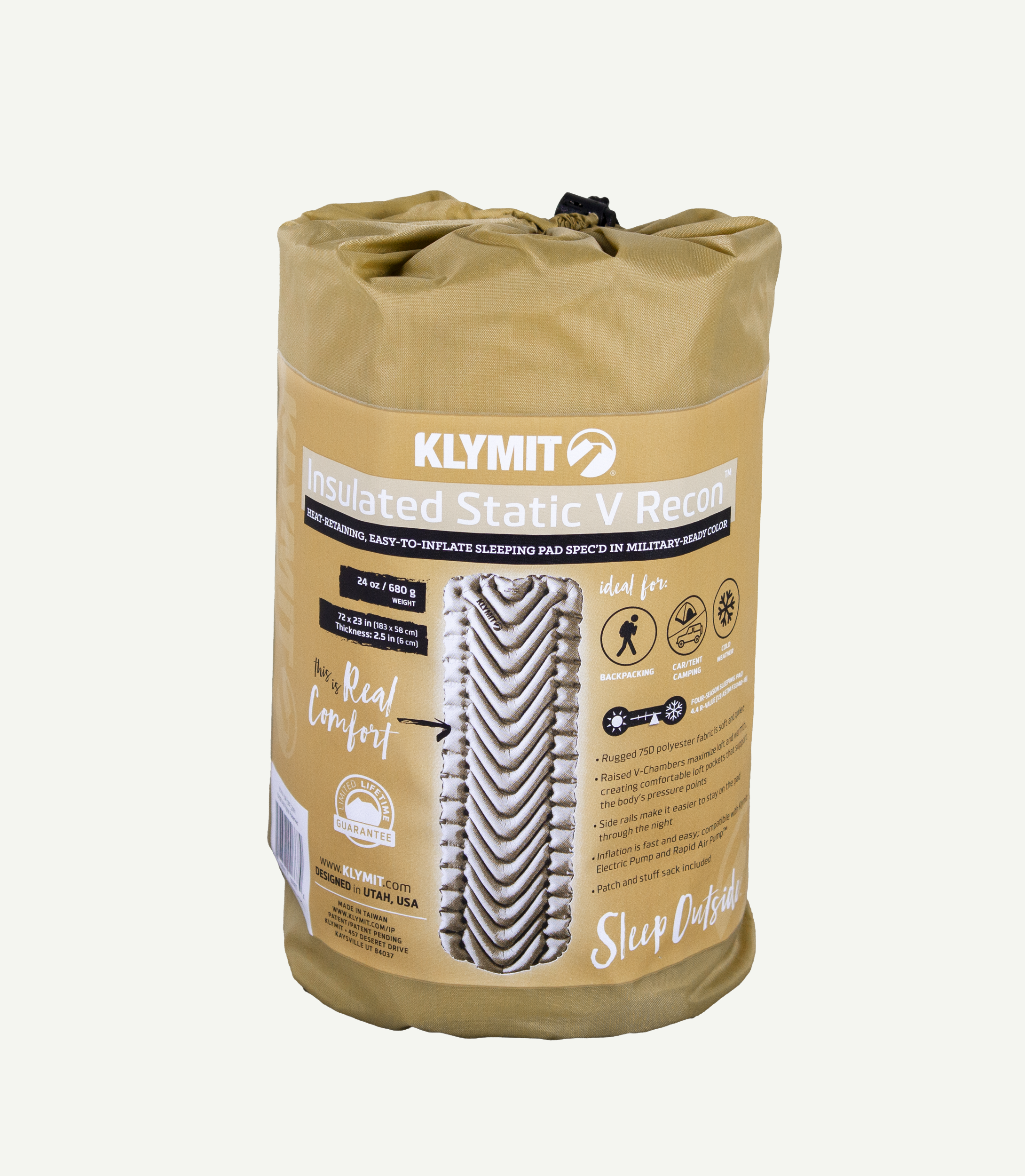 Klymit Insulated Static V Recon Packsack und Packmaß