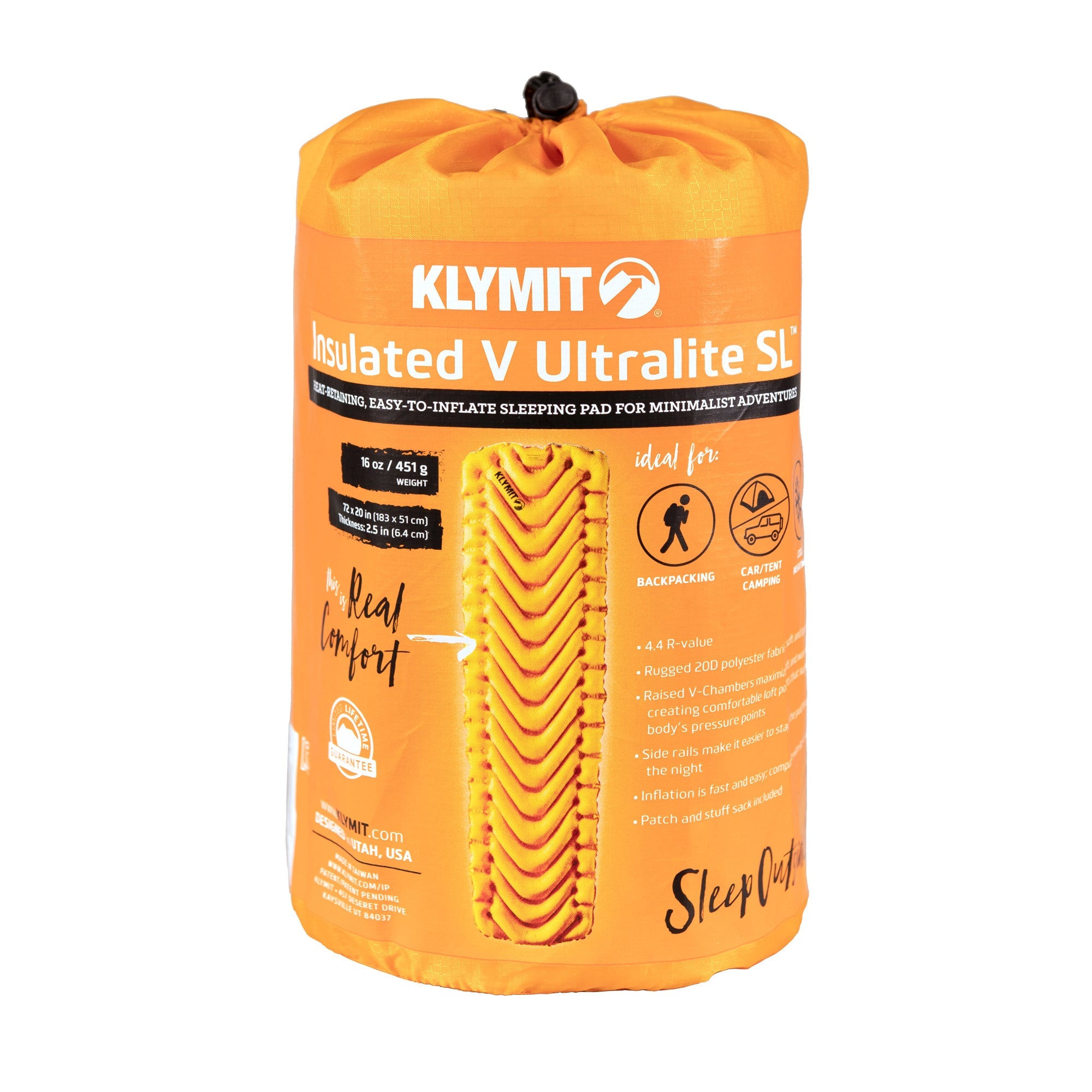 Klymit Insulated V Ultralite SL Isomatte mit Packsack