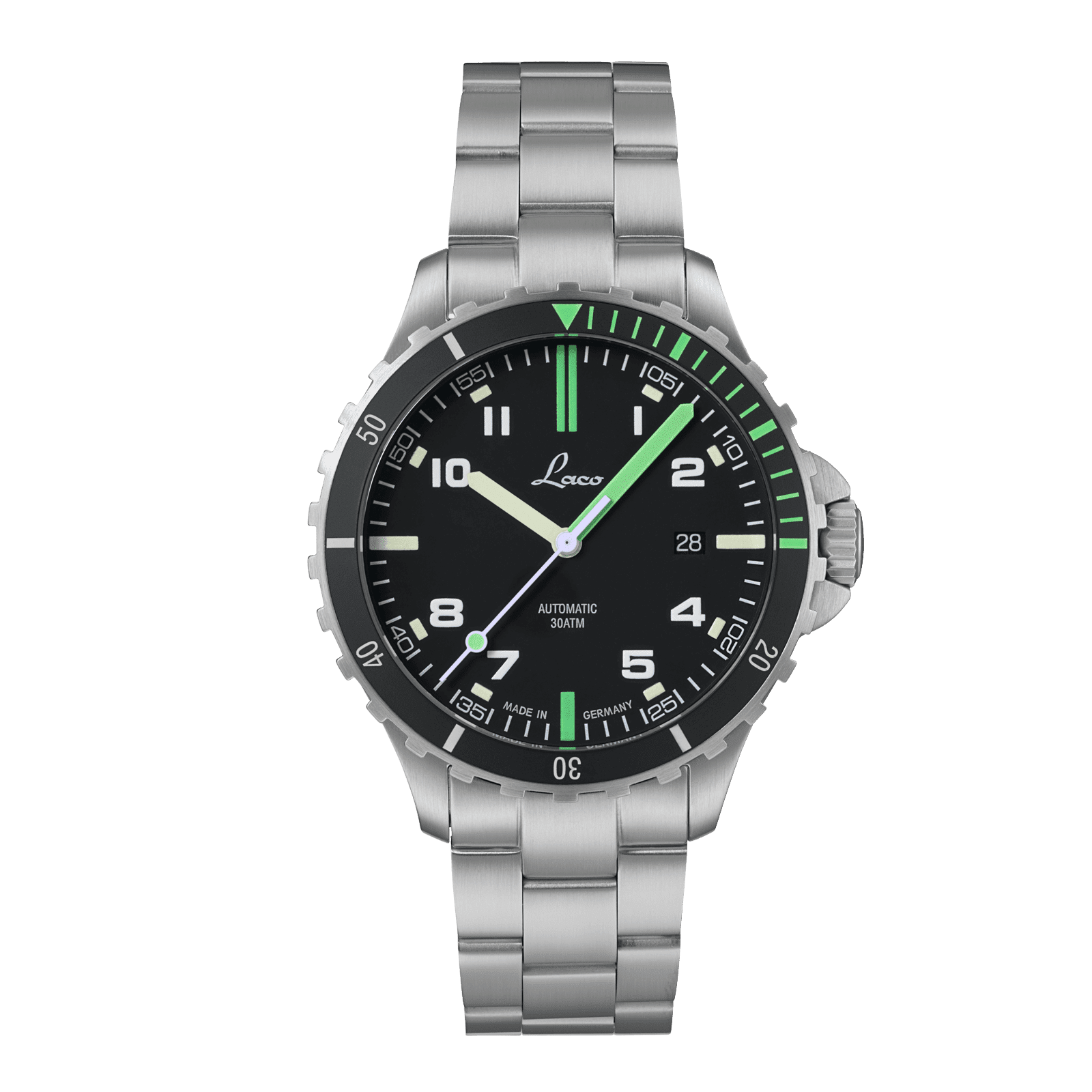 Laco Amazonas 42 MB Automatik mit Edelstahlband – Produktansicht