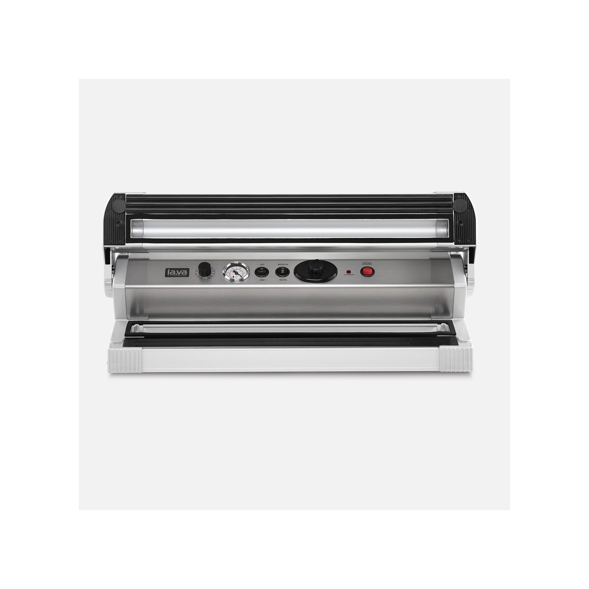 Lava V.400 Premium Vakuummaschine geöffnet mit 46-cm-Schweißbereich