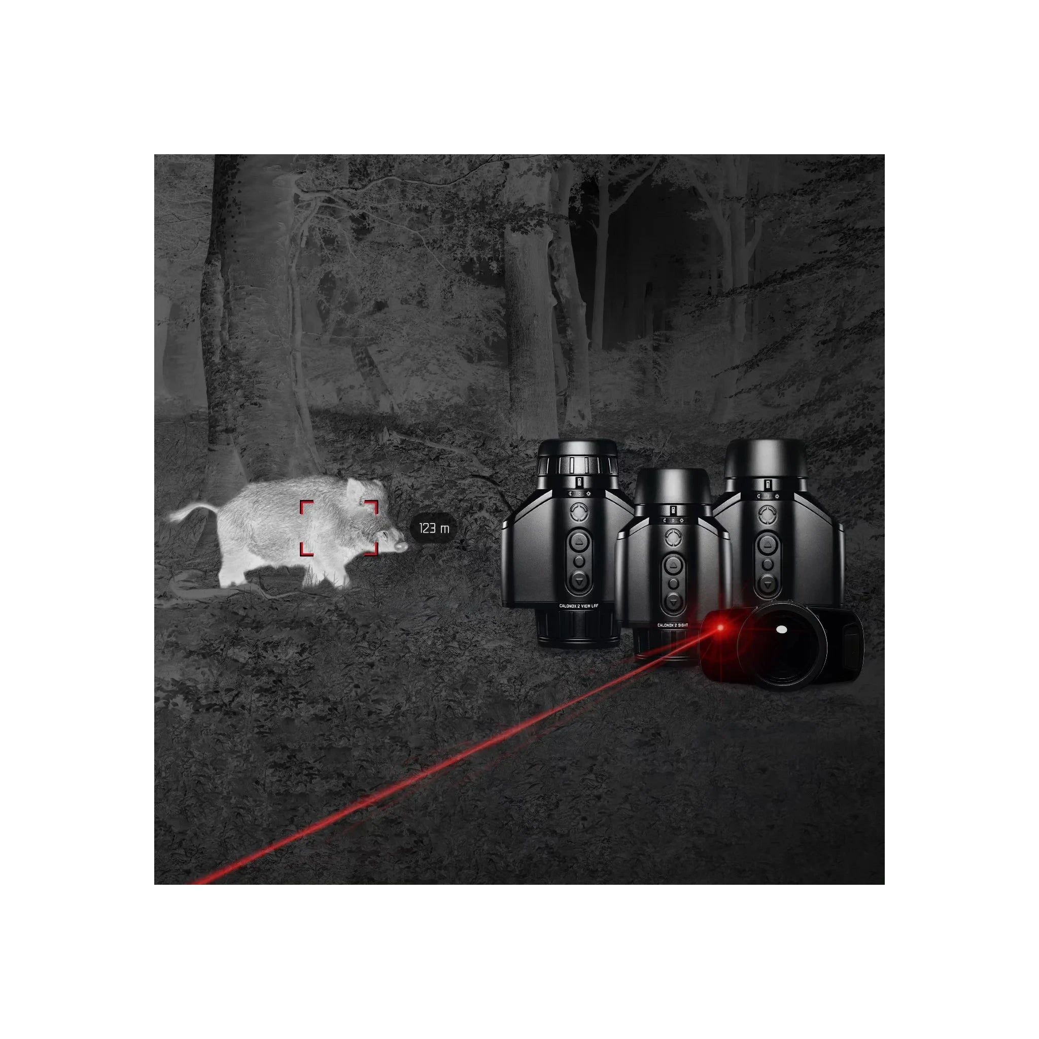 Leica Calonox 2 Sight LRF als Vorsatzgerät montiert