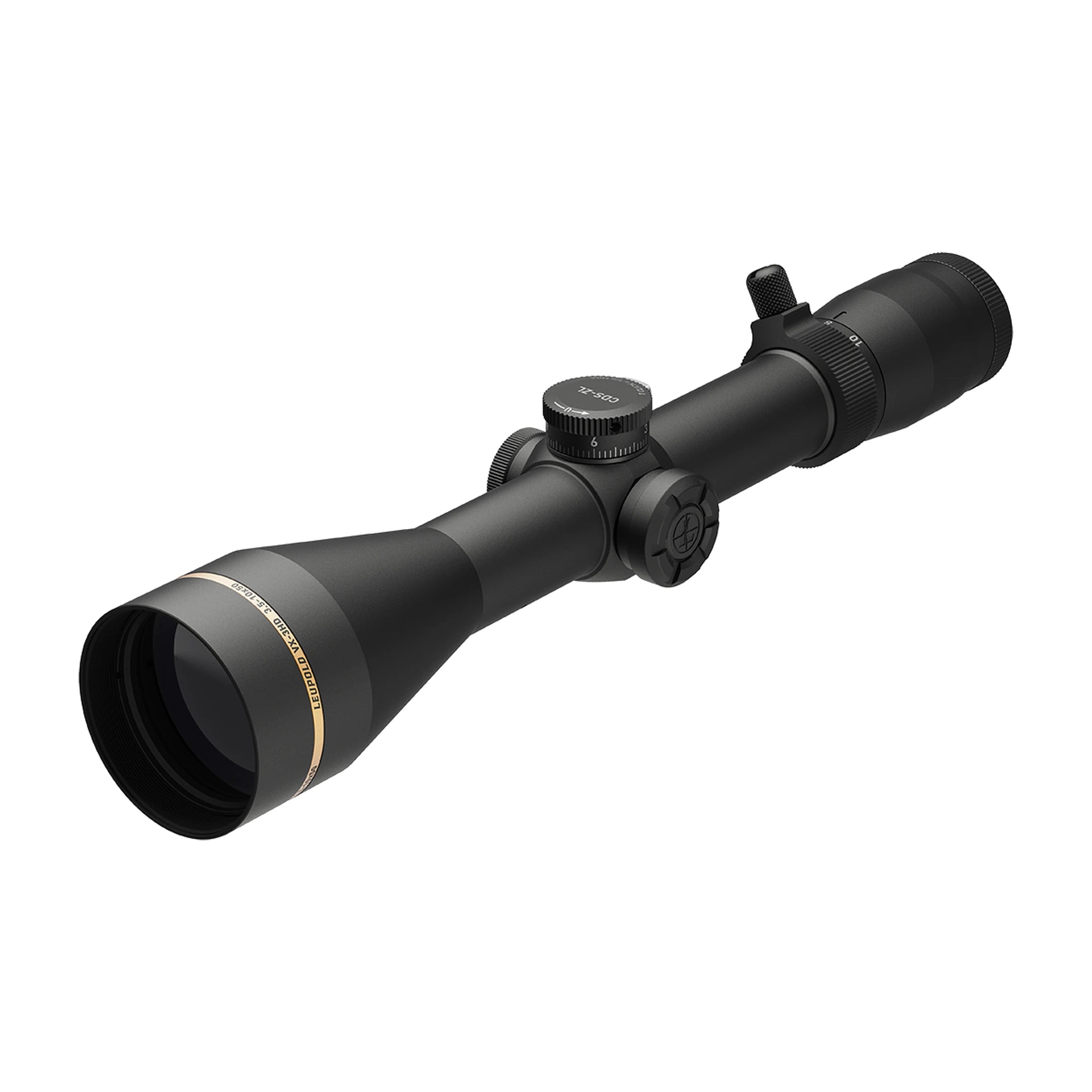 Leupold VX-3HD 3.5-10x50 CDS-ZL beleuchtet FireDot Twilight Hunter Zielfernrohr in vollständiger schräger Vorderansicht