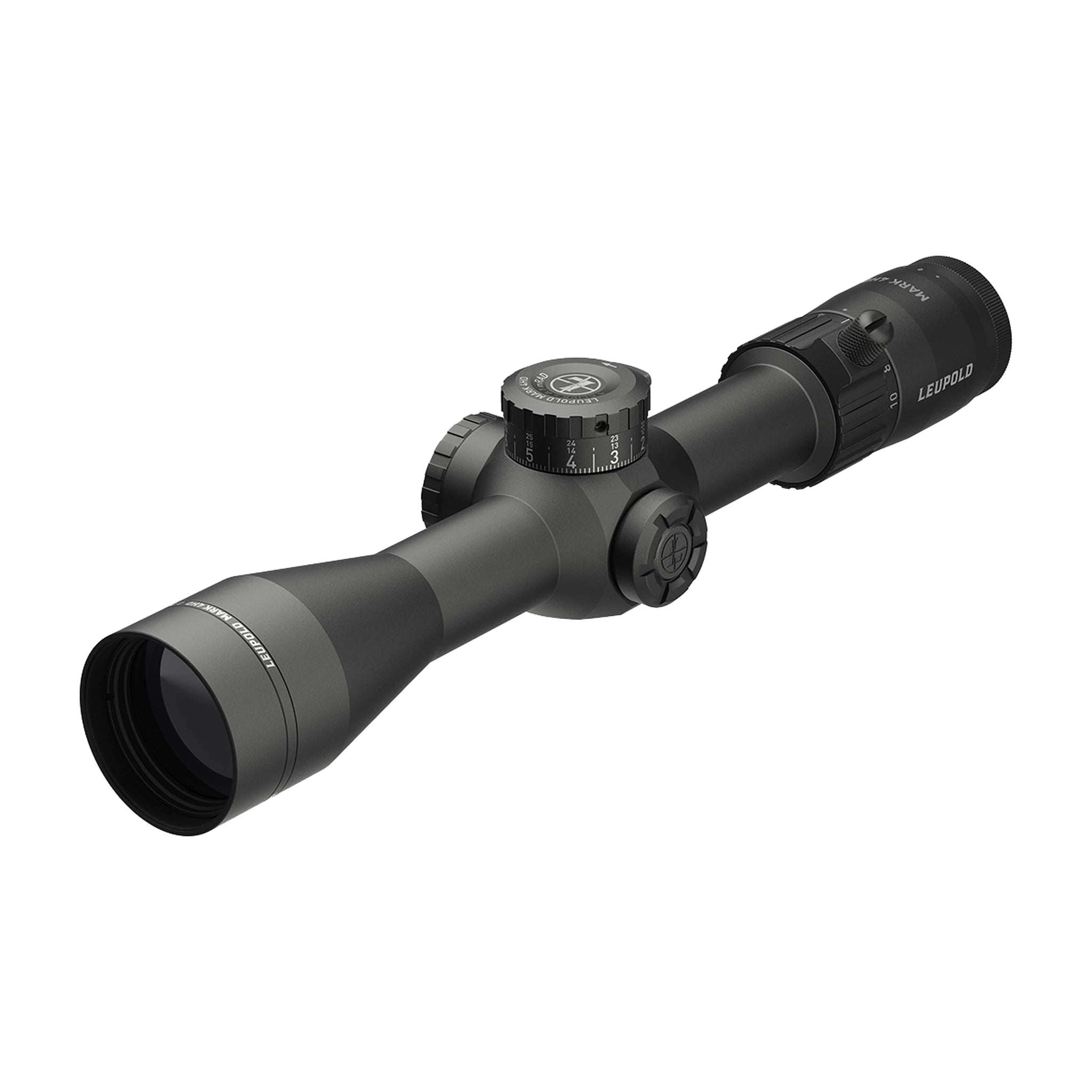 Leupold Mark 4HD 2.5-10x42 M5C3 FFP beleuchtet TMR Zielfernrohr in vollständiger schräger Vorderansicht