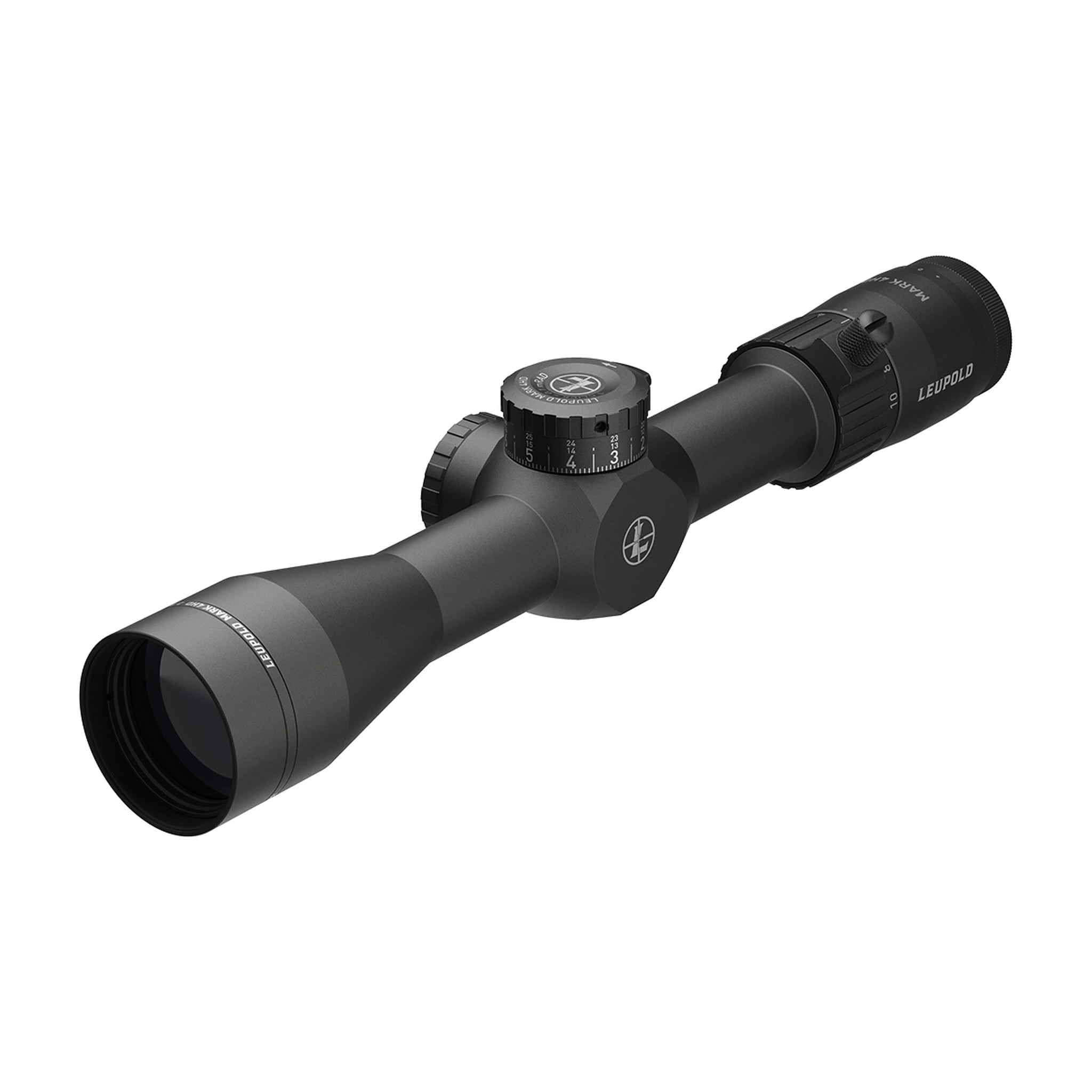 Leupold Mark 4HD 2.5-10x42 M5C3 FFP TMR Zielfernrohr in vollständiger schräger Vorderansicht