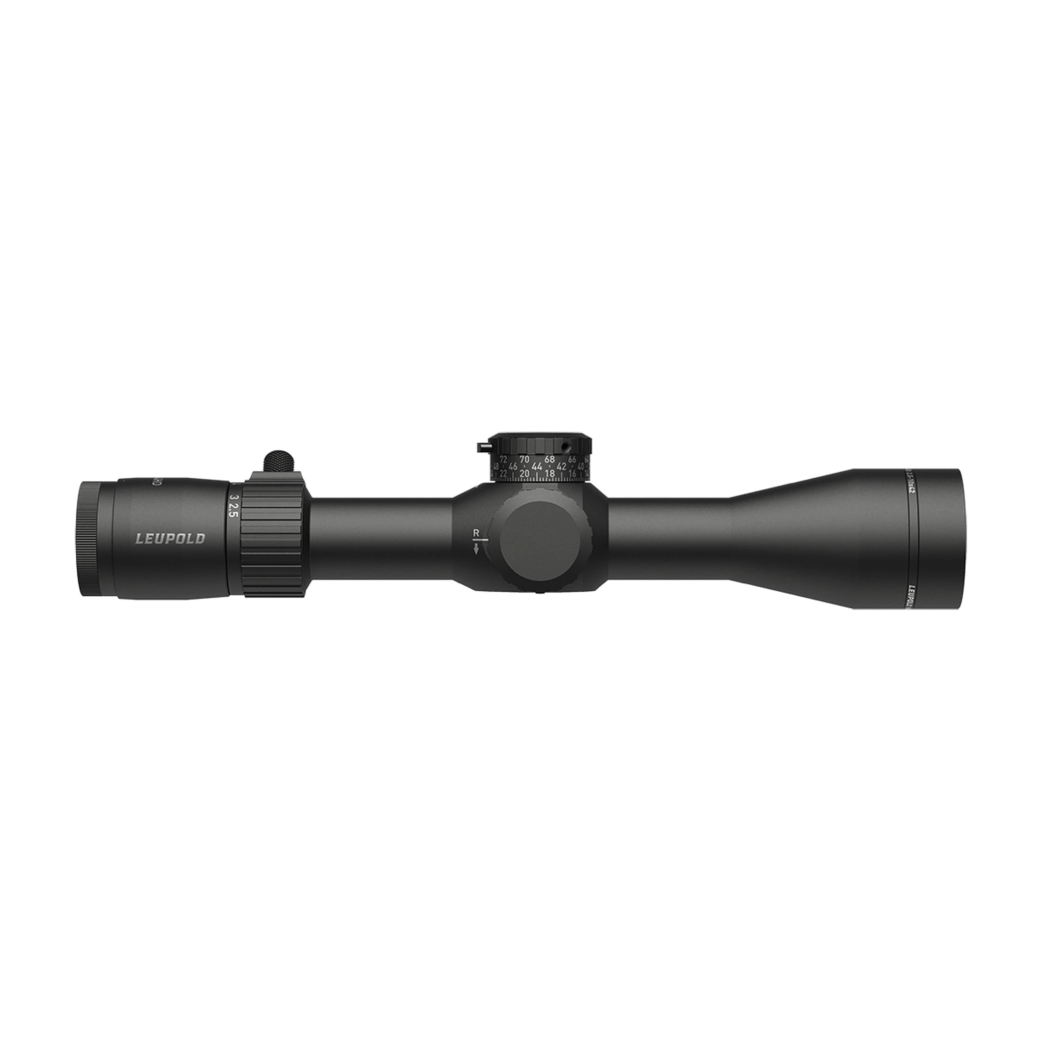 Leupold Mark 4HD 2.5-10x42 M1C3 FFP PR1-MOA Zielfernrohr von der gegenüberliegenden Seite