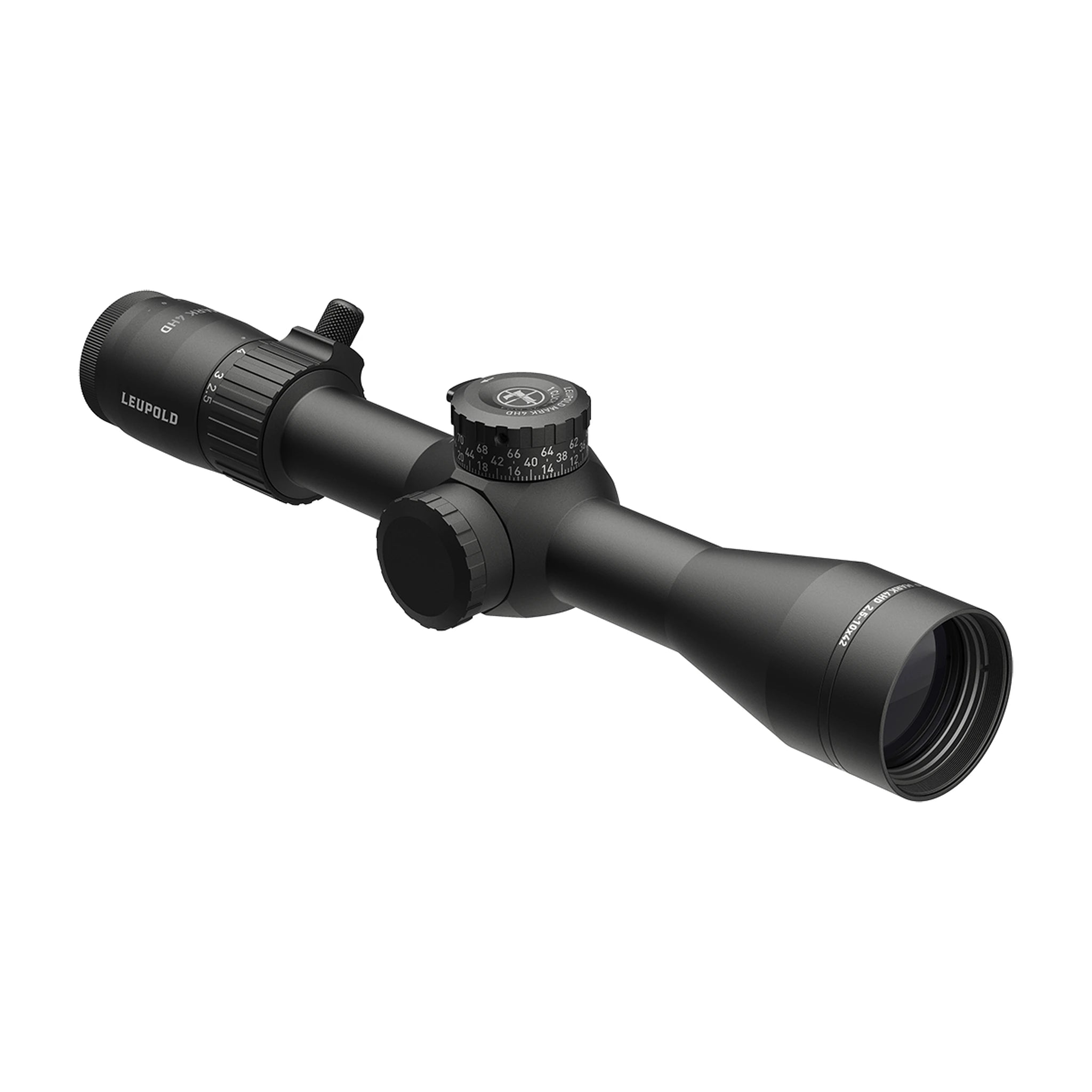 Leupold Mark 4HD 2.5-10x42 M1C3 FFP PR1-MOA Zielfernrohr in schräger Rückansicht