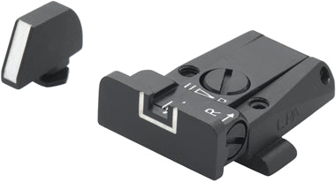 LPA SPR36GL18 Mikrometer-Visiersatz für Glock-Pistolen – White Outline – Produktansicht