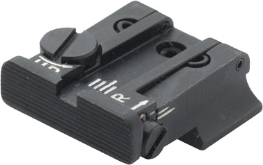 LPA TPU10WE07 verstellbare Mikrometer-Kimme für S&W 3rd Gen Pistolen Kaliber .45 ACP / 10 mm Auto – Schwarzes Visierbild – Produktansicht