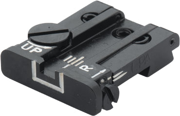 LPA TPU25SS18 verstellbare Mikrometer-Kimme für SIG-Sauer P/220/225/226/228/229/239, SP2009, XD Springfield – White Outline – Produktansicht