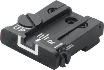 LPA TPU32GL18 verstellbare Mikrometer-Kimme für Glock-Pistolen – White Outline – Produktansicht