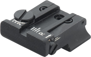 LPA TPU91SW07 verstellbare Mikrometer-Kimme für S&W 3rd Gen Pistolen Kaliber 9 mm /.40 S&W – Schwarzes Visierbild – Produktansicht