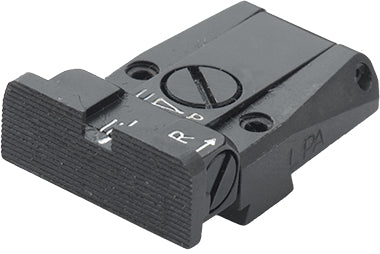 LPA TR28SS07 Mikrometer-Kimme für Walther Q5 Match SF, Black Diamond und Q4 SF O.R. – Schwarzes Visierbild – Produktansicht