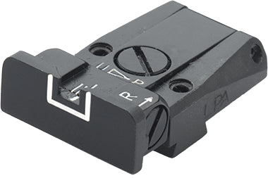 LPA TR28SS18 Mikrometer-Kimme für Walther Q5 Match SF, Black Diamond und Q4 SF O.R. – White Outline – Produktansicht