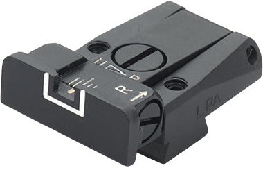 LPA TR90TA18 Mikrometer-Kimme für Tanfoglio EAA Witness, Jericho, P9 (Springfield) – White Outline – Produktansicht