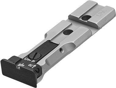 LPA WXT0107 SILVER BASE verstellbares Revolvervisier mit Weaver-Basis für 629, 686, 586, 627, 66, 67, 696, 17, 19, 657, 610, 625, 29, 27 und neu für Kaliber .50 – Schwarzes Visierbild – Produktansicht