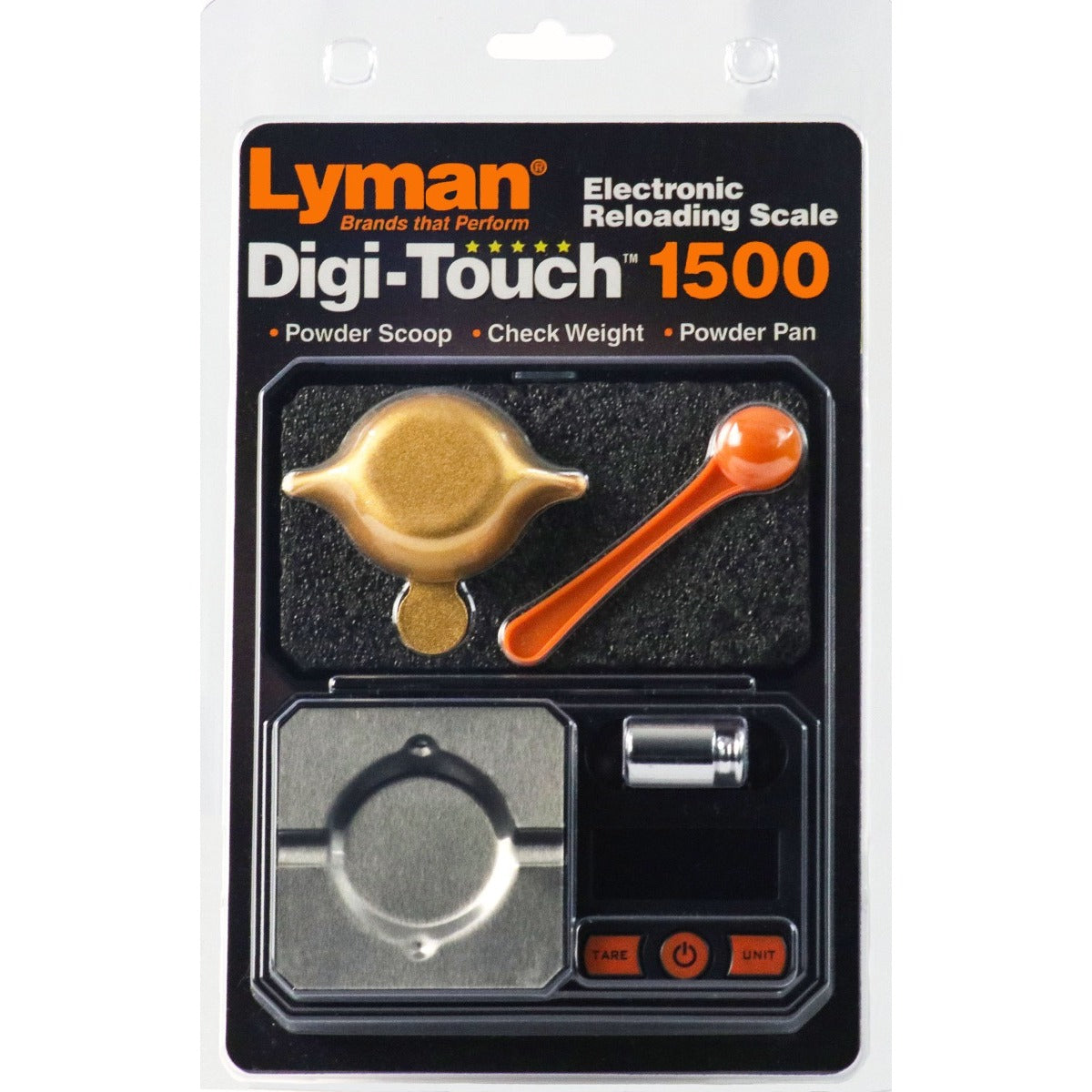 LYMAN Digi-Touch 1500 Digitalwaage 7750730 im Set mit Pulverpfännchen, Dosierlöffel und Kalibriergewicht
