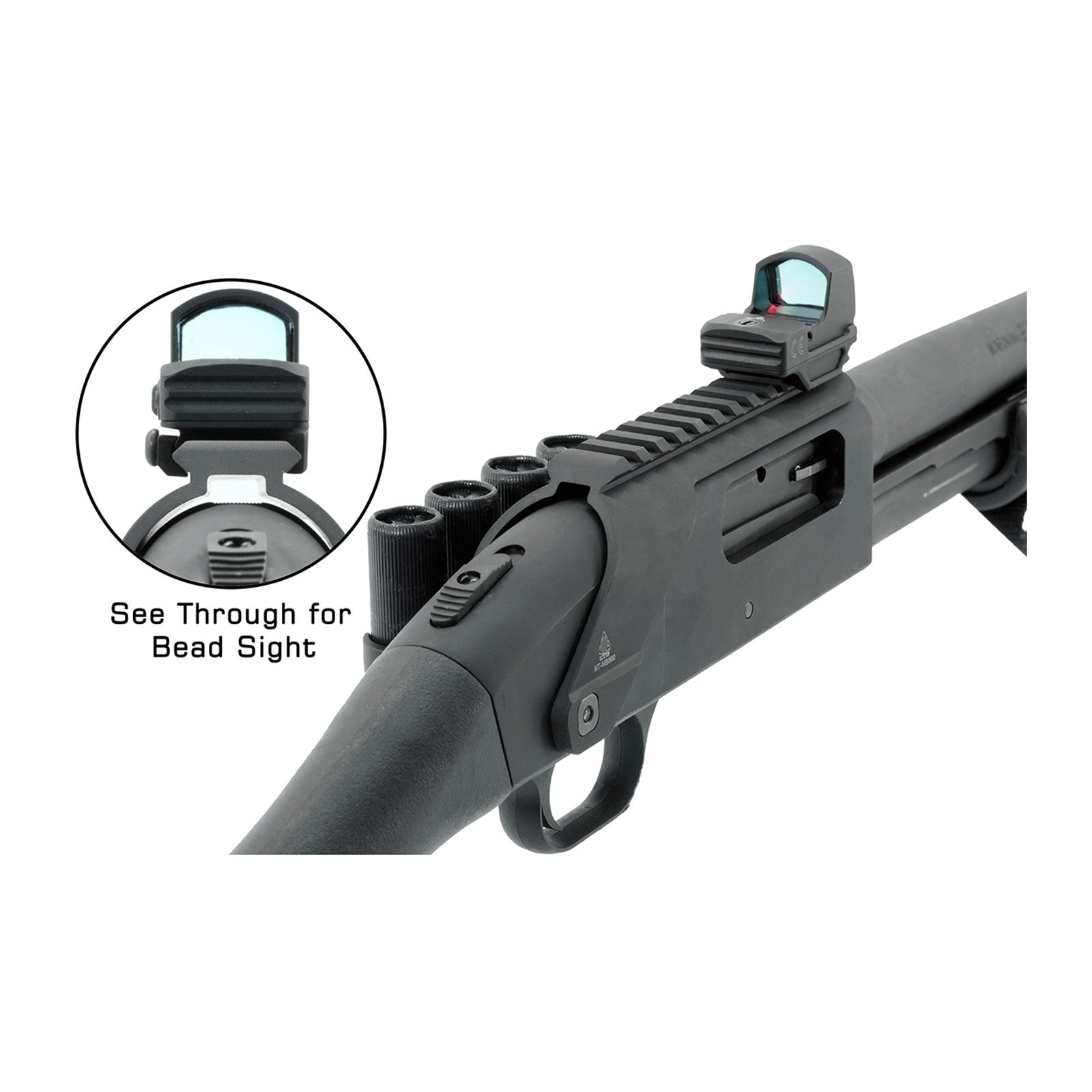 UTG 590 Optic Mount montiert mit Bead Sight Durchsicht