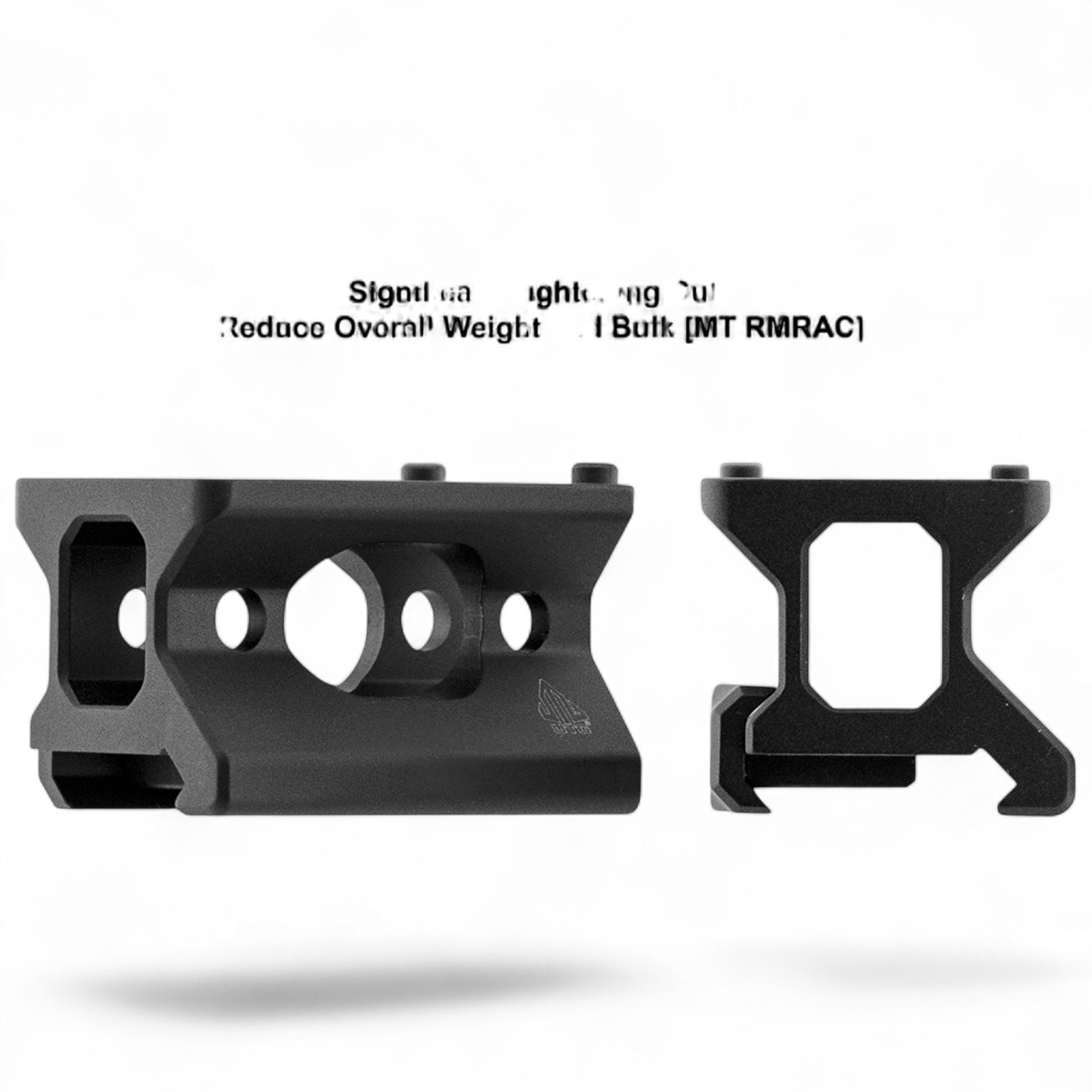 Schwarzes UTG RMR Montageset aus eloxiertem Aluminium, bestehend aus zwei Low-Profile-Picatinny-Montageteilen mit runden.