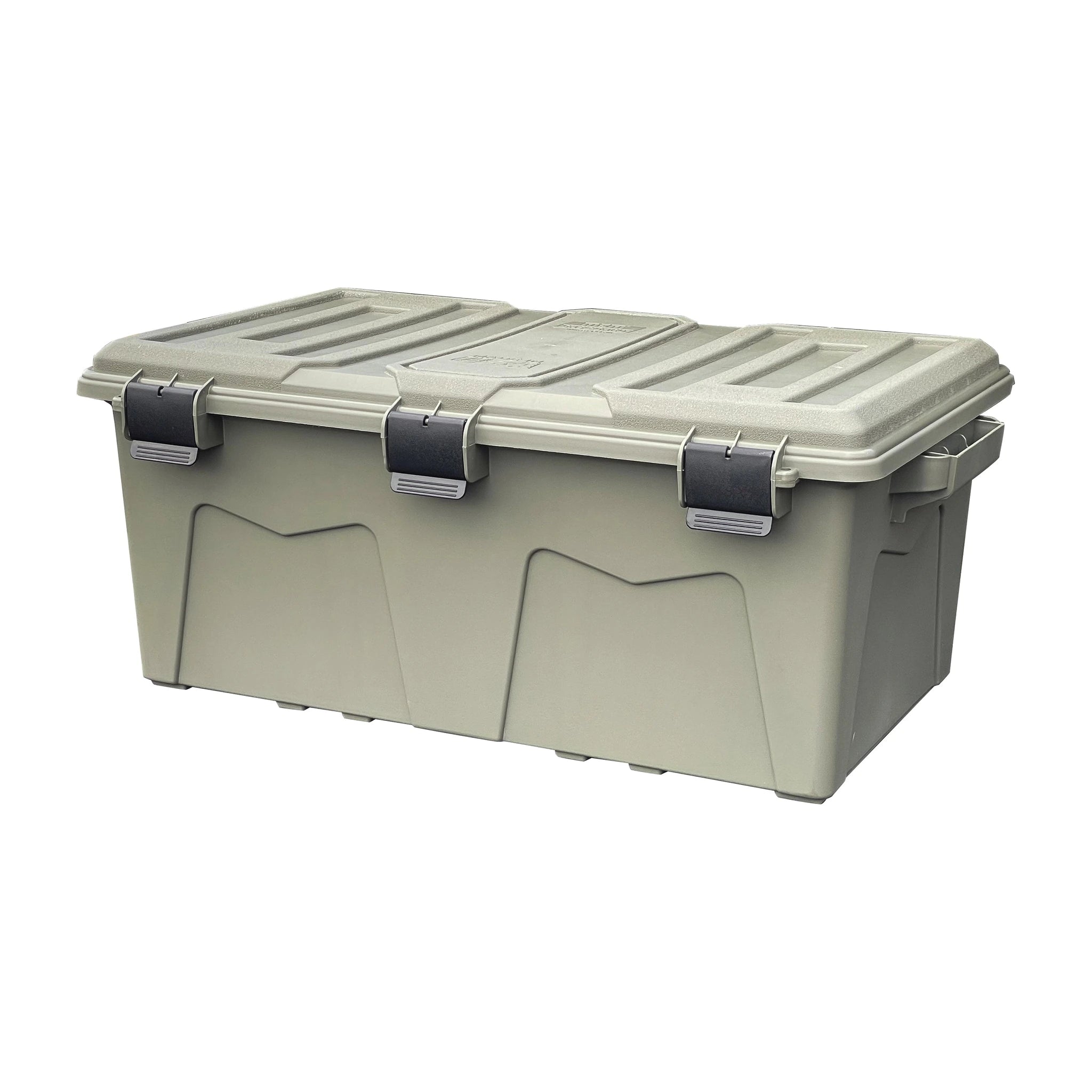 MTM ACRG18 Transportkiste in Army Green, geschlossen mit drei Verschlüssen