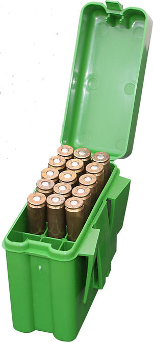 MTM CASE-GARD RL-20-10 grüne Patronenbox mit Gürtelclip und 20 Einzelplätzen