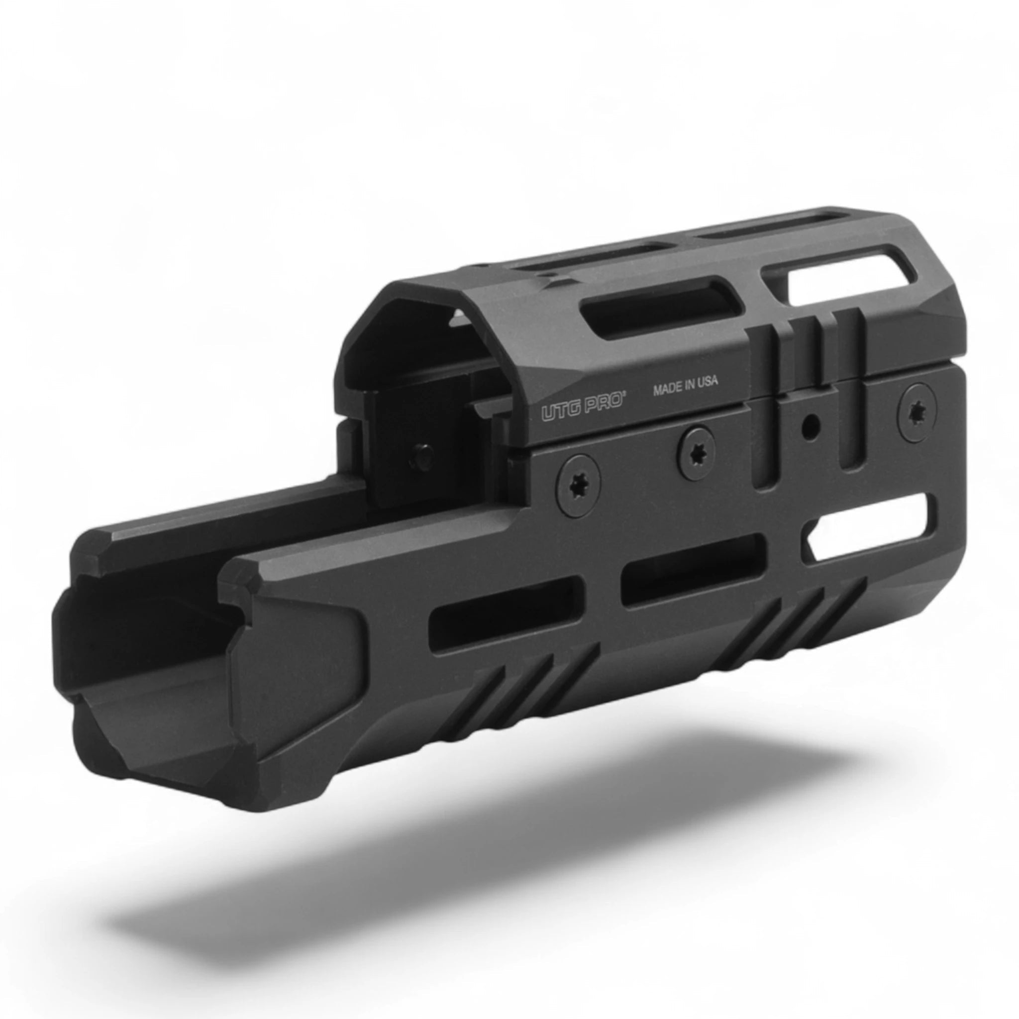 Schwarzer UTG PRO AKM Super Slim M-LOK Handschutz aus anodisiertem Aluminium mit M-LOK-Slots und Picatinny-Schiene,.