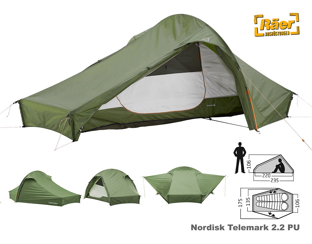 Nordisk Telemark 2.2 PU – Außen- und Innenmaße