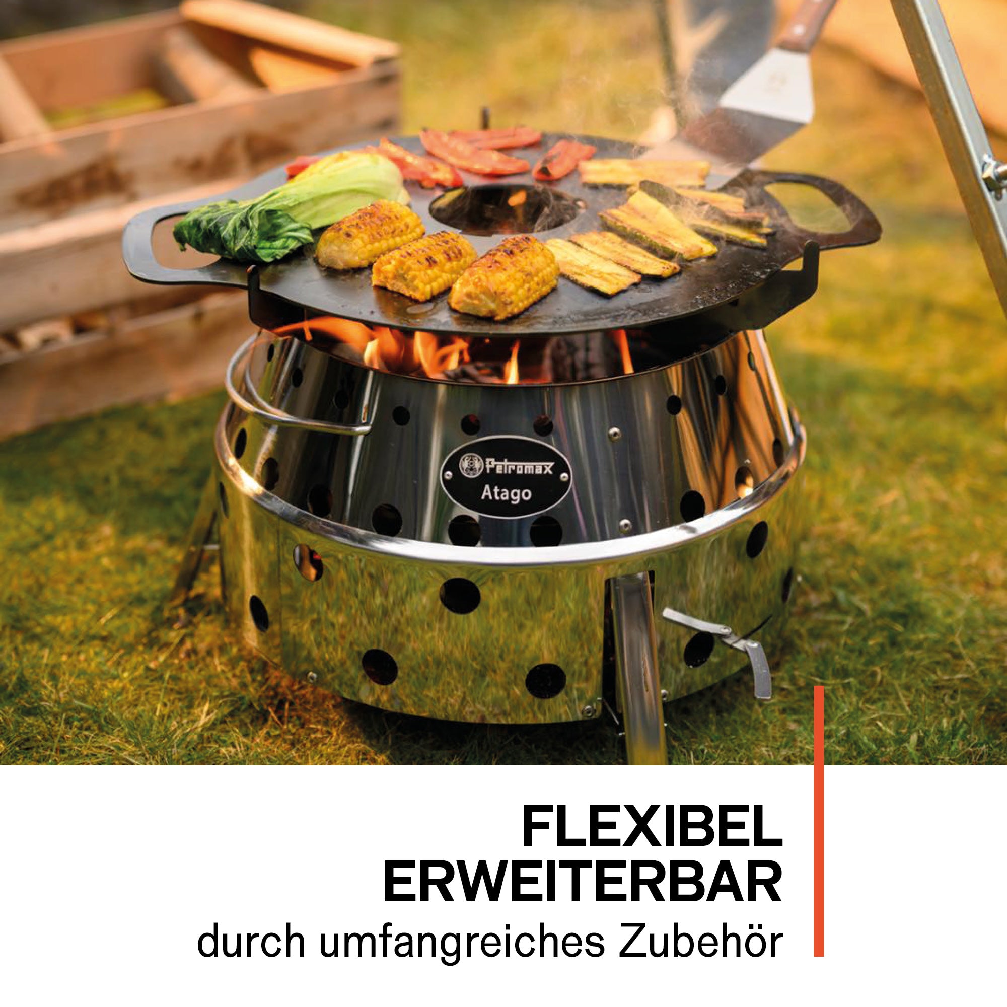 Petromax Atago mit raucharmer Verbrennung beim Camping