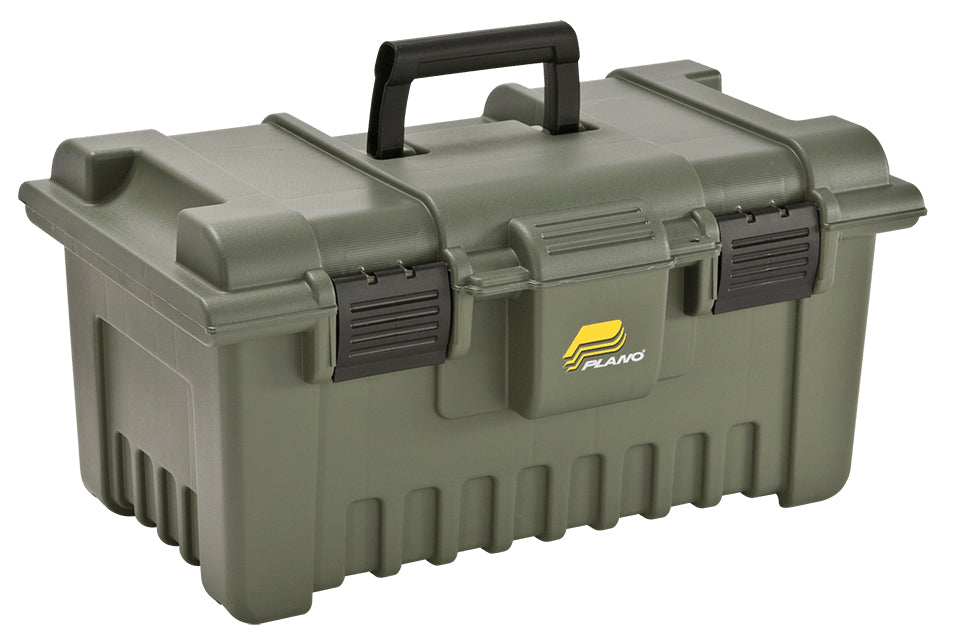 Plano Shooters Case X-Large in Oliv mit geschlossenem Deckel und Tragegriff