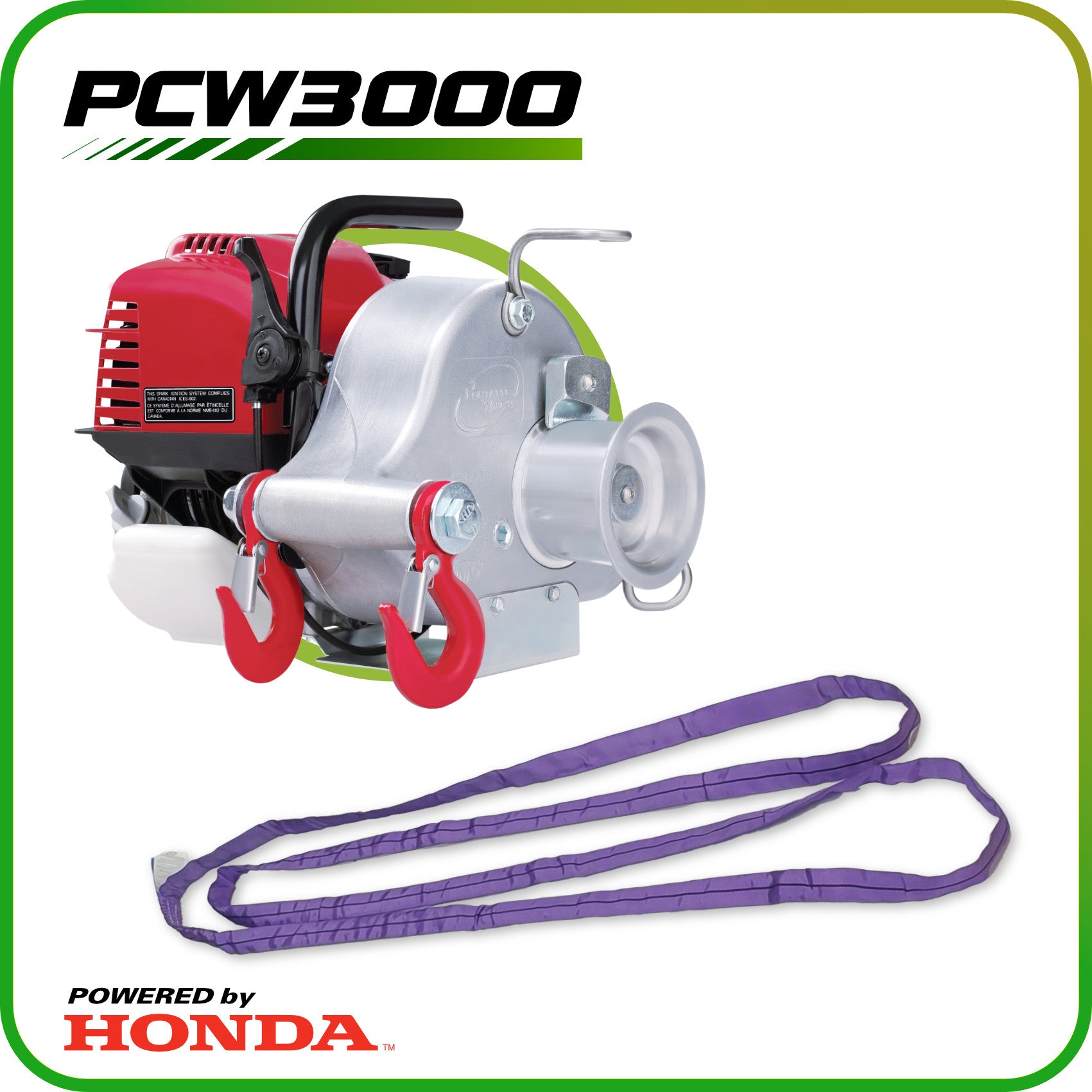 Portable Winch PCW3000 Benzin Forst-Komplettset