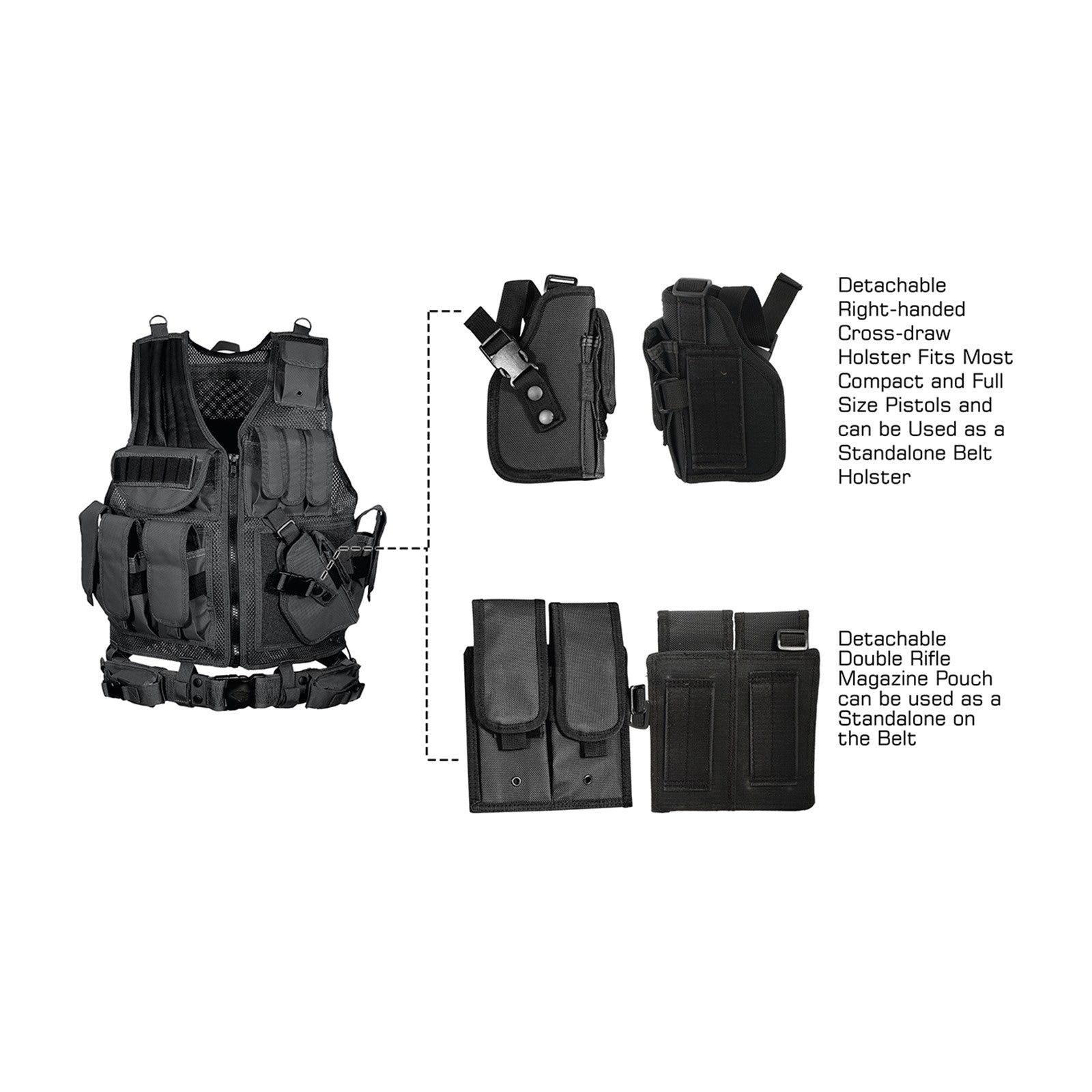 UTG 547 Right Handed Pouches Duty Belt und Holster Detail